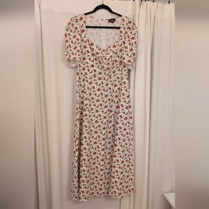 DANIELLE BERNSTEIN (We Wore What) White and Red Floral Maxi Dress